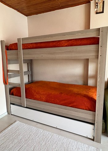 Gri Renkli 3 Katlı Çocuk Yatağı - Görsel 2