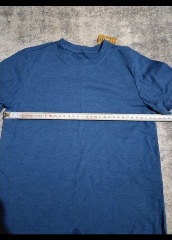 Diğer Mavi Denim Kısa Kollu Erkek Tişört