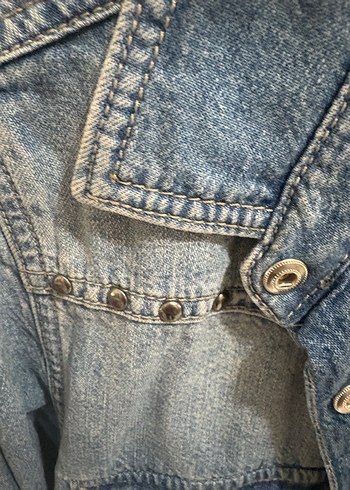 Mavi jeans kot elbise - Görsel 3