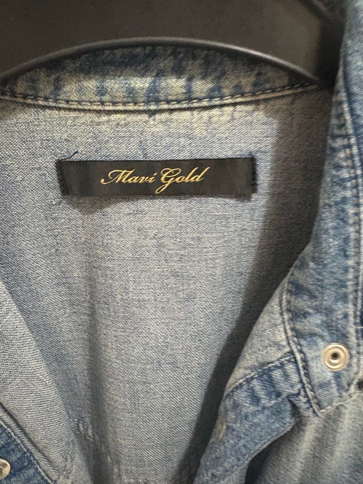 Mavi jeans kot elbise - Görsel 2