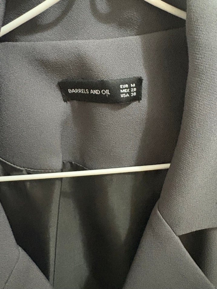 Gri Düğmeli ceket elbise - Görsel 2