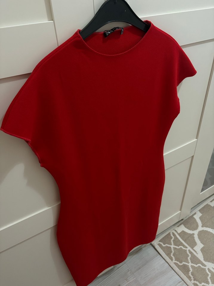 Zara kırmızı elbise - Görsel 2
