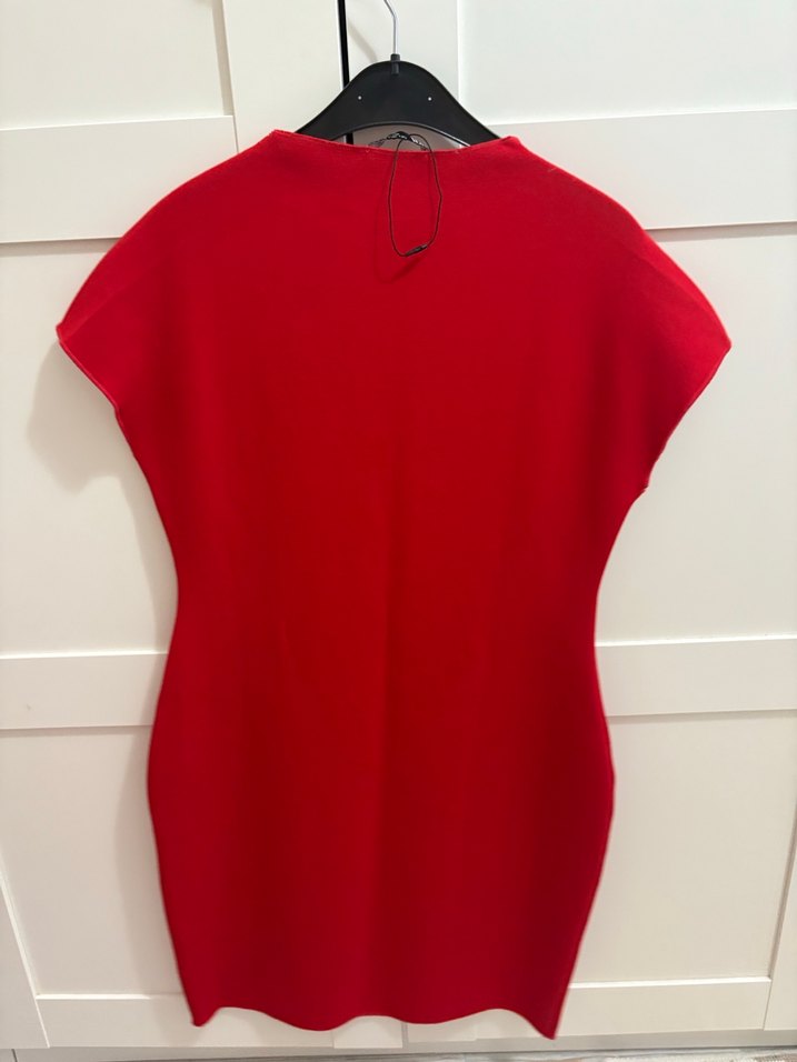Zara kırmızı elbise - Görsel 4
