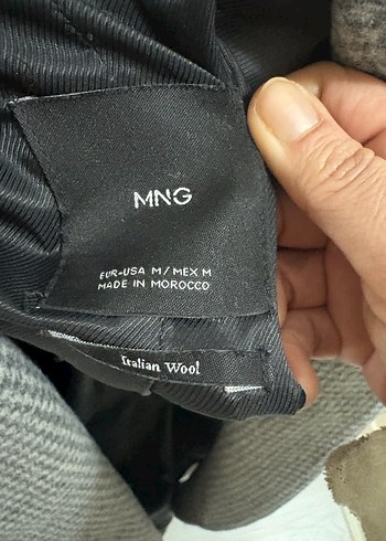 Mango italyan yün kaban gri - Görsel 4