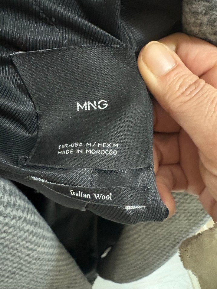 Mango italyan yün kaban gri - Görsel 4