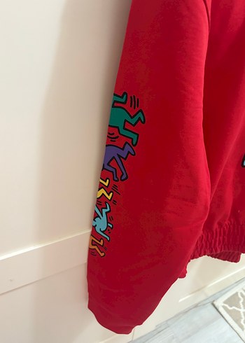 Kırmızı keith haring penti sweatshirt - Görsel 2
