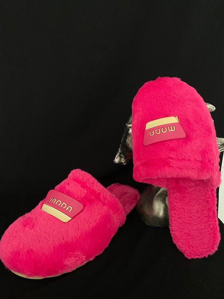 Pembe Yüksek Topuklu Kadın Ev Terliği - Görsel 2