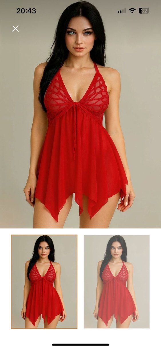 Beyaz Mini İp Askılı Gecelik - Görsel 2