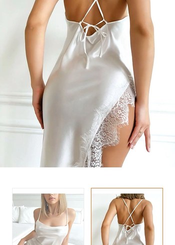 Nightlight Kadın Siyah Dantelli Uzun Gecelik - Görsel 3