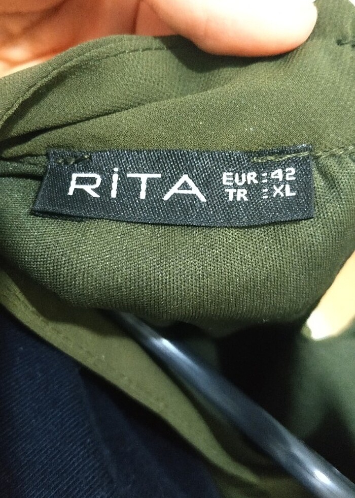 Haki yeşili kendinden piliseli elbise  - Görsel 5