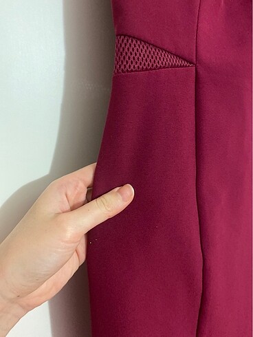 36 Beden mor Renk Diz üstü dalgıç kumaş elbise
