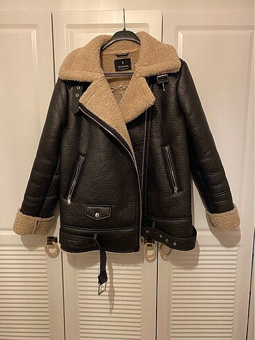 Stradivarius suni kürk biker ceket