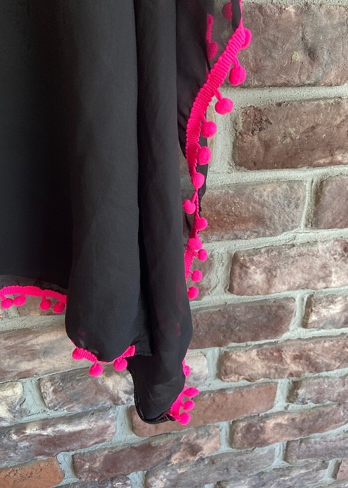 Bluz ponponlu şifon-pareo - Görsel 3