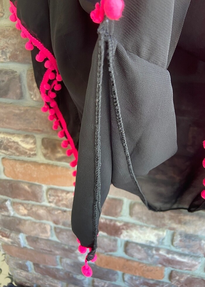 Bluz ponponlu şifon-pareo - Görsel 4