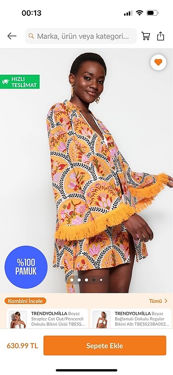 36 Beden sarı Renk Trendyolmilla kimono