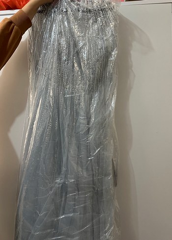 Buz mavisi Prenses Nişan Elbisesi - Görsel 4