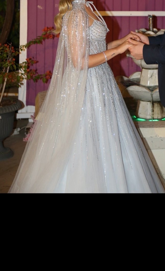 Buz mavisi Prenses Nişan Elbisesi - Görsel 2