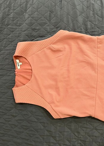 Koton Pembe Midi Kalem Elbise yuvarlak Yakalı