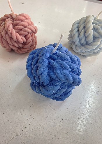 Diğer Pastel Renkli İp Görünümlü Mum