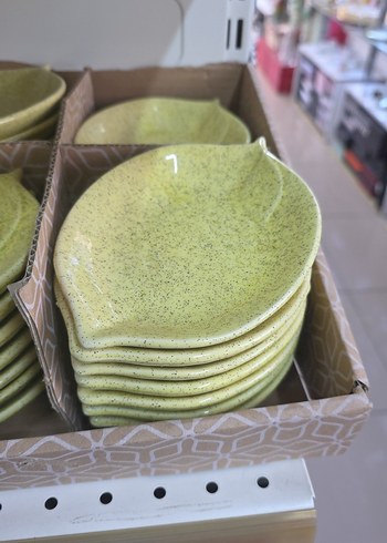 Sarı Bohem Yaprak Şekilli Tabak - Görsel 2