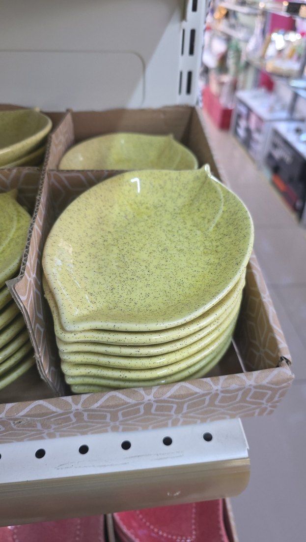 Sarı Bohem Yaprak Şekilli Tabak - Görsel 2