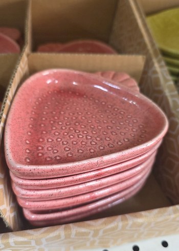 Pembe Bohem Çilek Şeklinde Tabak - Görsel 2