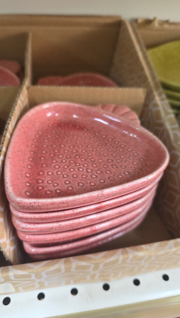 Pembe Bohem Çilek Şeklinde Tabak - Görsel 2