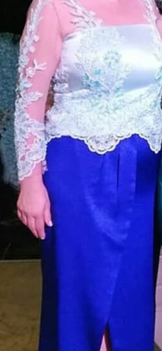 Özel dikim Turkuaz Dantel Detaylı Uzun Kollu abiye bluzu - Görsel 3