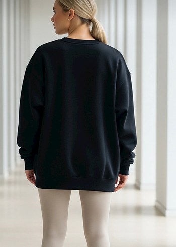 Diğer Siyah Oversize Kadın Sweatshirt