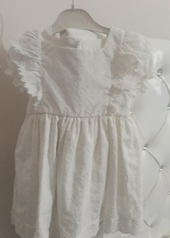 Kız Çocuk Beyaz fistolu Fırfırlı Elbise - Görsel 2