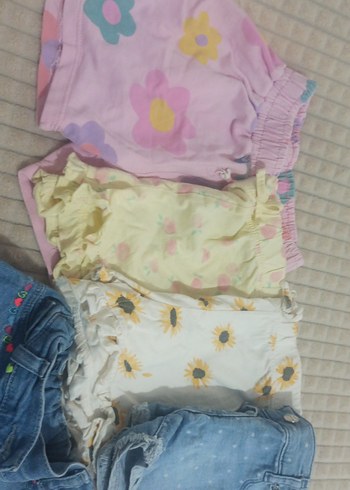 Kız Çocuk Çok Renkli Bağlama Desenli Şortlar - Görsel 3