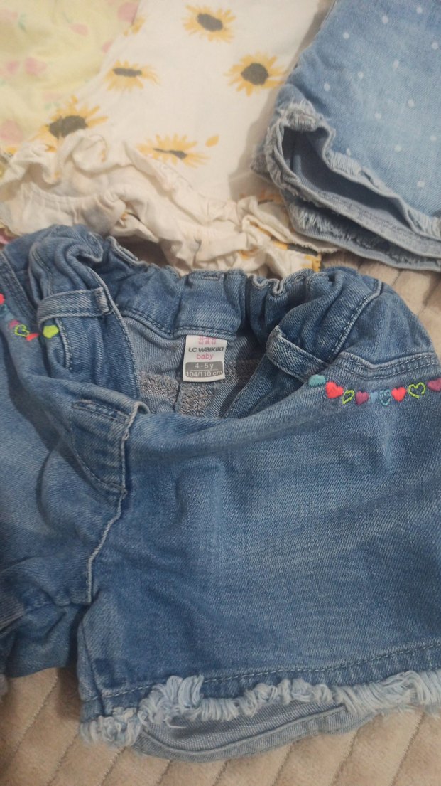 Kız Çocuk Çok Renkli Bağlama Desenli Şortlar - Görsel 4