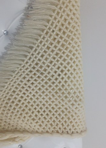 Bej Örgü Kadın Şal, hediye geldi hiç kullanılmadı - Görsel 3