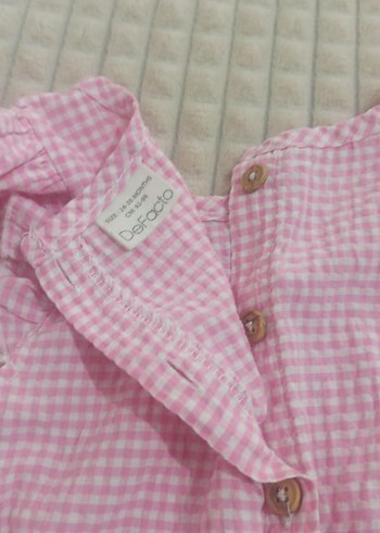 Pembe Kız Çocuk Düğmeli Tulum - Görsel 3