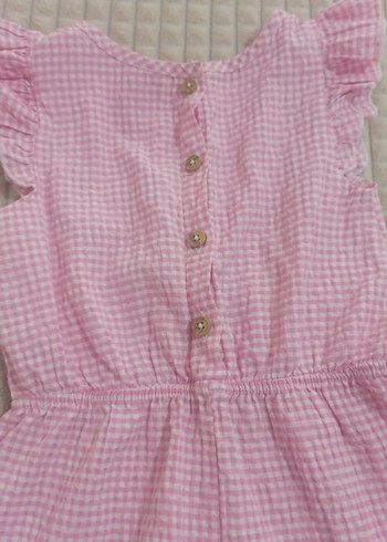Pembe Kız Çocuk Düğmeli Tulum - Görsel 2
