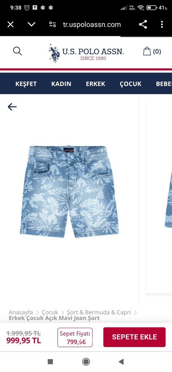 erkek çocuk Jean Şort - Görsel 2