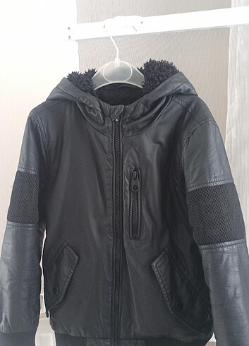 İçi kürklü erkek çocuk deri mont  - Görsel 2