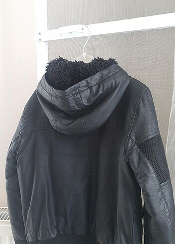 İçi kürklü erkek çocuk deri mont  - Görsel 3