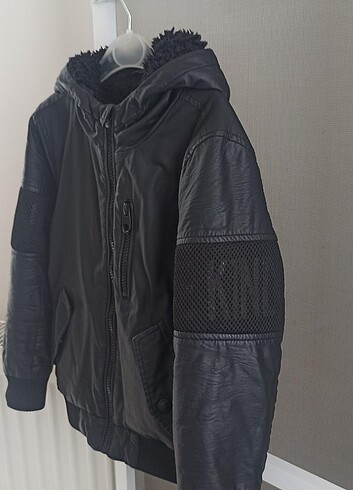 İçi kürklü erkek çocuk deri mont  - Görsel 4