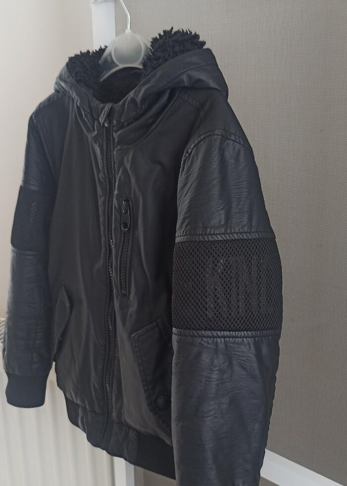 İçi kürklü erkek çocuk deri mont  - Görsel 4