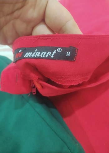 38 Beden Kadın Kırmızı Midi Kumaş Pantolon