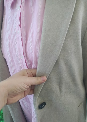 LC Waikiki Bej Midi Kaban Düğmeli Notched Yaka