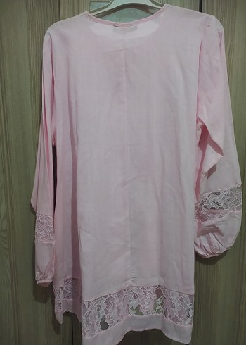 Pembe Dantel Detaylı Bohem Kadın Bluz - Görsel 3