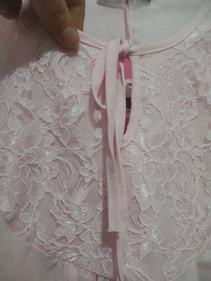 Pembe Dantel Detaylı Bohem Kadın Bluz - Görsel 2