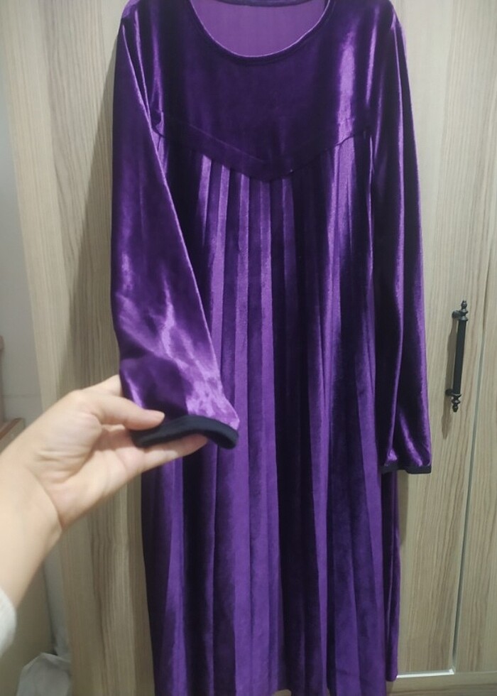 Mor kadife tunik - Görsel 3