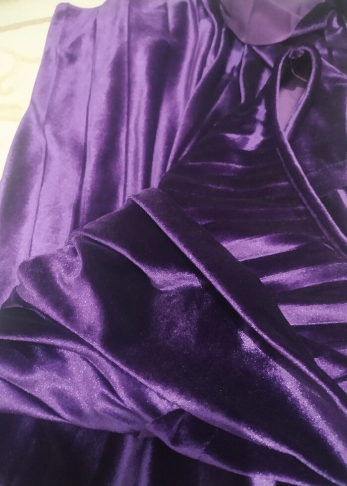 Mor kadife tunik - Görsel 5