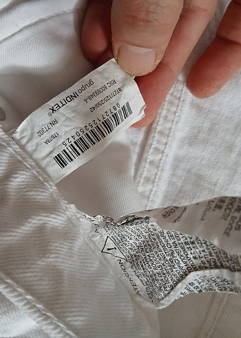 Zara marka Kadın Beyaz balon  Kesim kot Pantolon - Görsel 4