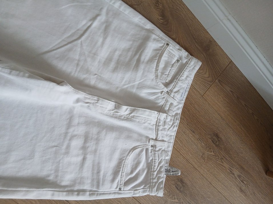 Zara marka Kadın Beyaz balon  Kesim kot Pantolon - Görsel 5