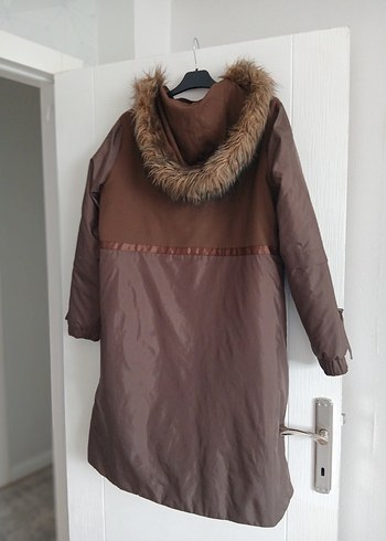 Kadın Kahverengi Uzun Fermuarlı Ceket - Görsel 4