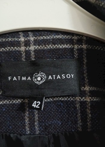 Gri Ekose Midi Kadın Yün Kaban - Görsel 5